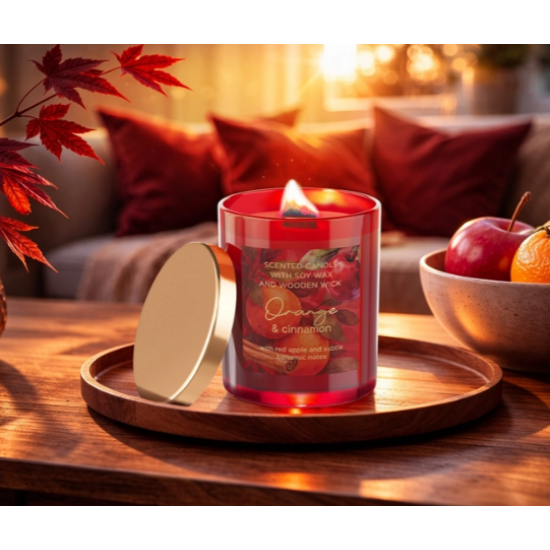 Ароматна соева свещ Orange & Cinnamon