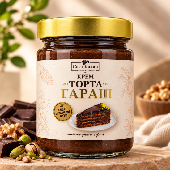 Крем „Торта Гараш“ с орехи и черен шоколад Casa Kakau, 200 г