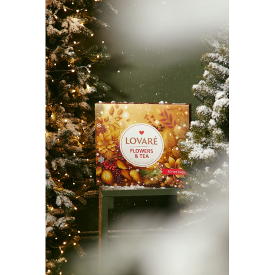 Подаръчен Комплект Чай LOVARE Winter Flowers Tea, 60 пакетчета 