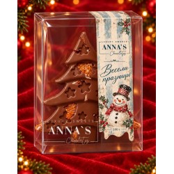 Коледна шоколадова елха от млечен шоколад с портокал и бадем Anna's Chocolates