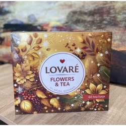 Подаръчен Комплект Чай LOVARE Winter Flowers Tea, 60 пакетчета 